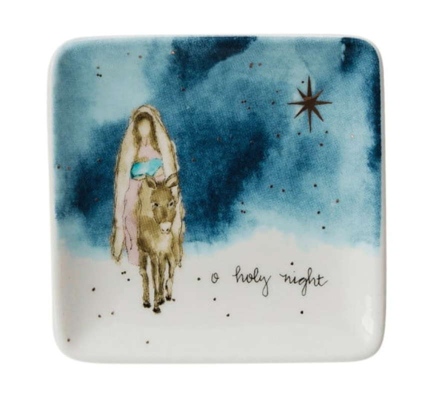 Stoneware Dish w/ Gold Electroplating, 4 Styles