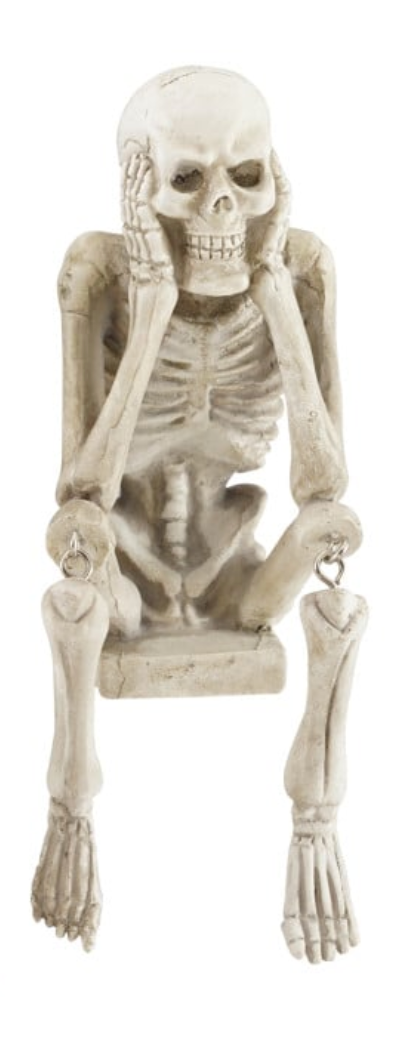 Resin See/Hear/Speak No Evil Skeleton Shelf Sitter, Bone Finish, 3 Styles