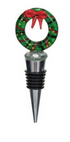 Zinc Alloy Wine Stopper w/ Hand-Painted Glass Holiday Icon, 8 Styles