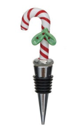 Zinc Alloy Wine Stopper w/ Hand-Painted Glass Holiday Icon, 8 Styles