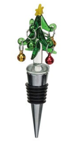 Zinc Alloy Wine Stopper w/ Hand-Painted Glass Holiday Icon, 8 Styles
