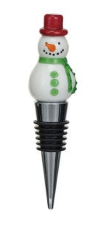 Zinc Alloy Wine Stopper w/ Hand-Painted Glass Holiday Icon, 8 Styles