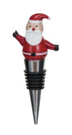 Zinc Alloy Wine Stopper w/ Hand-Painted Glass Holiday Icon, 8 Styles