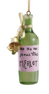 Resin Bottle Ornament with Holiday Cocktail Saying, 4 Styles