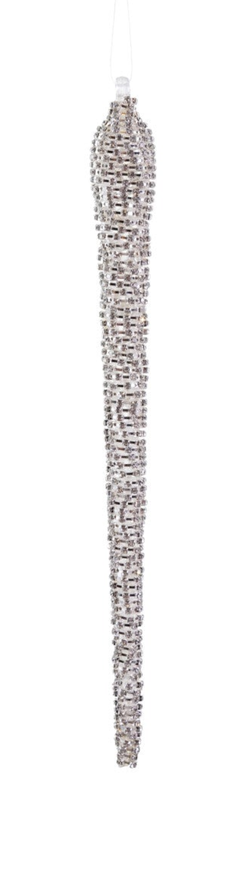 10"H Metal Rhinestone Icicle Ornament, 2 Colors