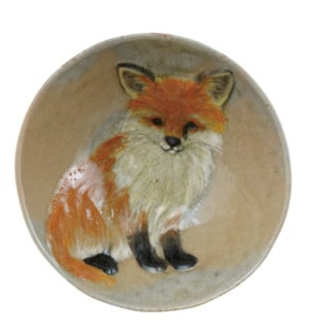 Hand-Painted Stoneware Bowl with Animal, 4 Styles