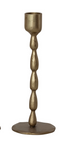 Hand-Forged Iron Taper Holders, Antique Brass Finish, 3 Sizes