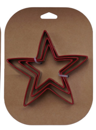 Stainless Steel Holiday Cookie Cutters on Card, Set of 3, 5 Styles