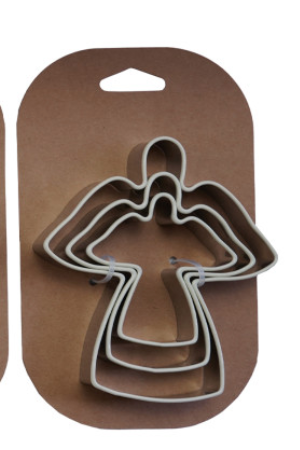 Stainless Steel Holiday Cookie Cutters on Card, Set of 3, 5 Styles