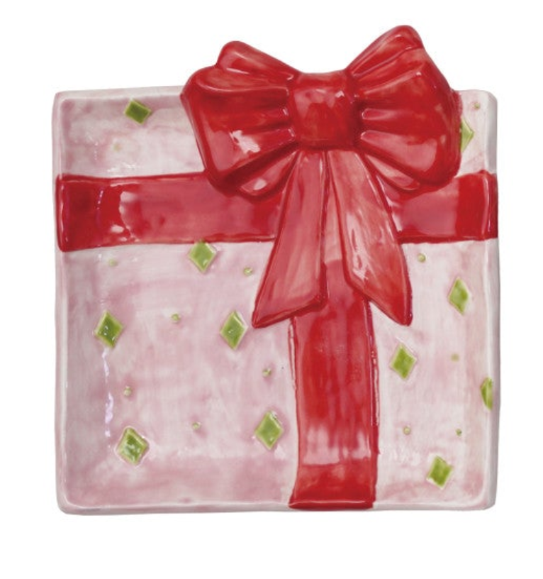Hand-Painted Stoneware Holiday Icon Shaped Dish, 4 Styles