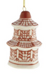 Hand-Painted Stoneware Ginger Jar Ornament, Burgundy & White, 6 Styles