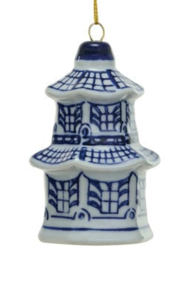 Stoneware Ginger Jar Ornament, Blue & White, 6 Styles