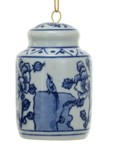 Stoneware Ginger Jar Ornament, Blue & White, 6 Styles