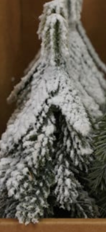 Faux Evergreen Trees with Natural Wood Slice Bases