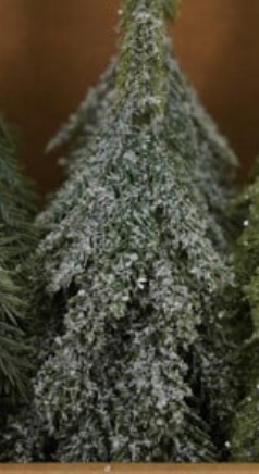 Faux Evergreen Trees with Natural Wood Slice Bases