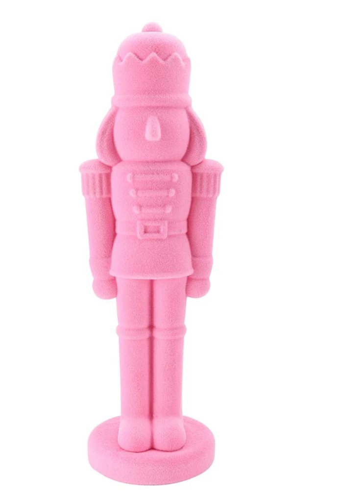 20.5" Flocked Nutcracker – Pink