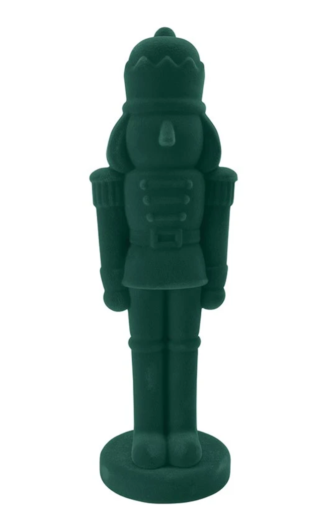 20.5" Flocked Nutcracker – Green