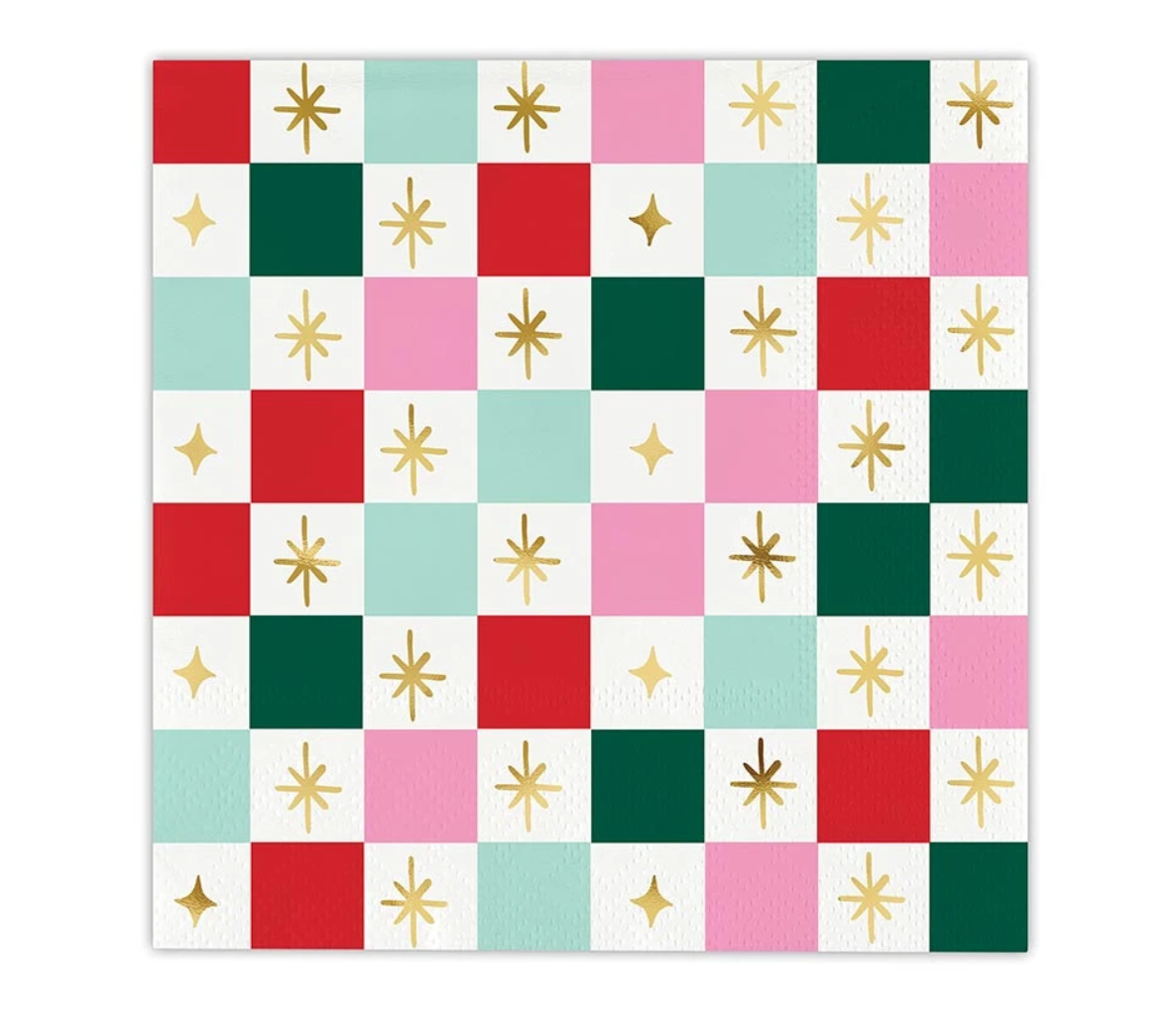 Foil Napkins – Holiday Checkerboard