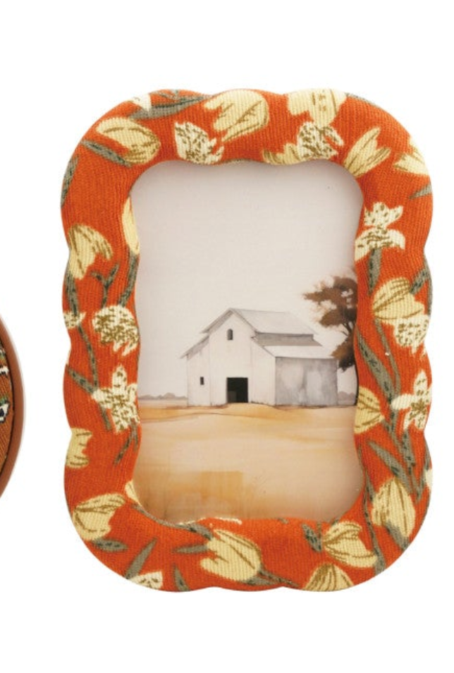Embroidered Photo Frame with Floral Pattern, 3 Styles