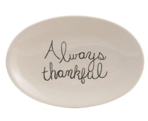 Stoneware Plate with Fall Saying, White & Black, 4 Styles
