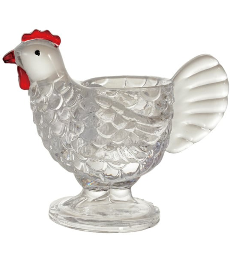 Glass Chicken Shaped Votive Holder, 2 Styles