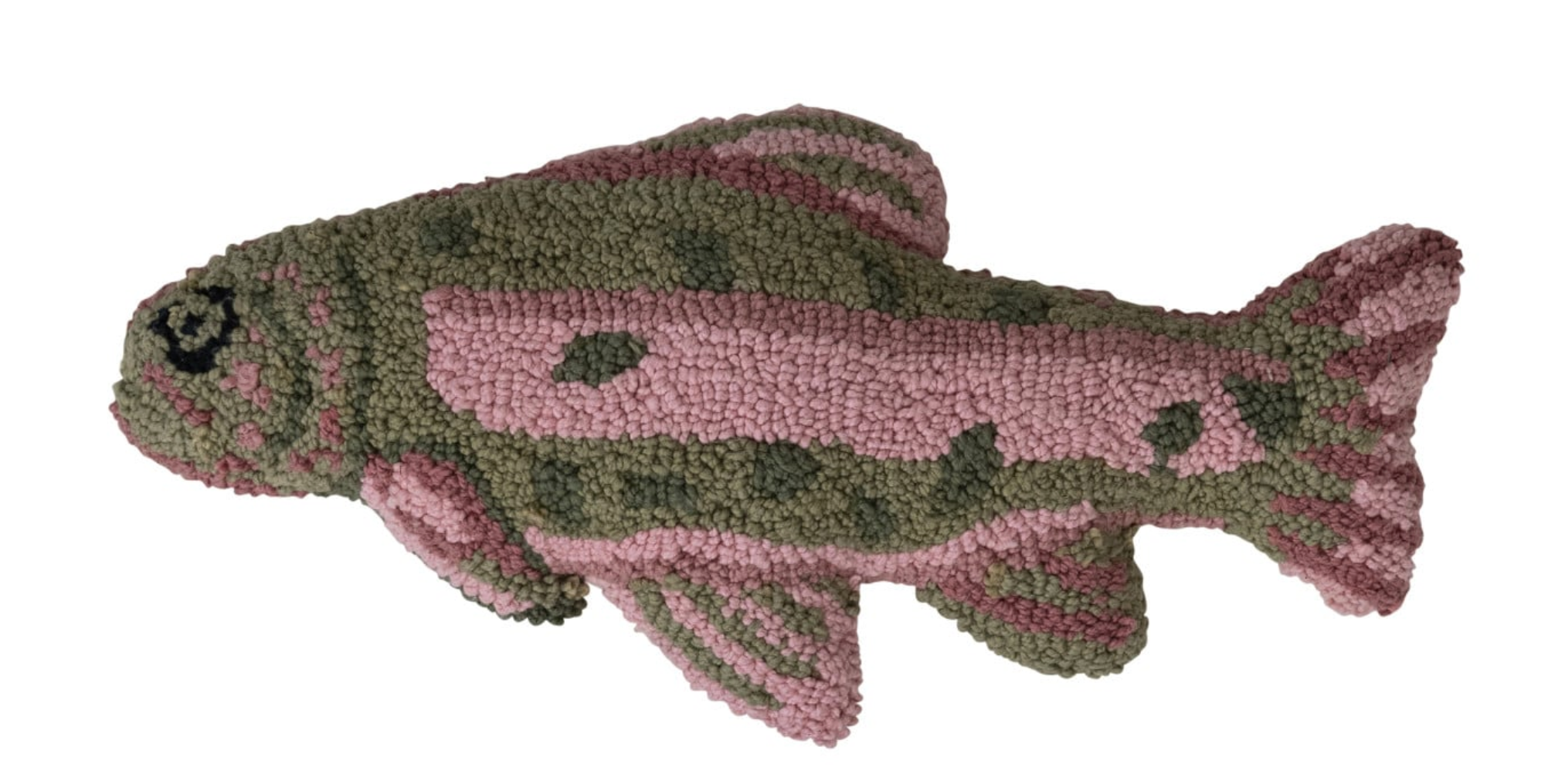 Woven Cotton Tufted Fish Shaped Pillow, 2 Styles