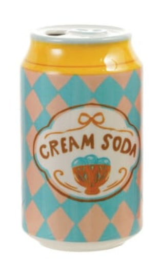 Hand-Painted Stoneware Soda Can Shaped Vase with Decal, 6 Styles