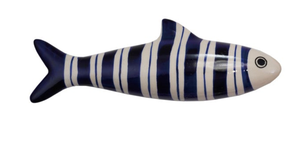 Hand-Painted Stoneware Fish Wall Décor, 4 Styles