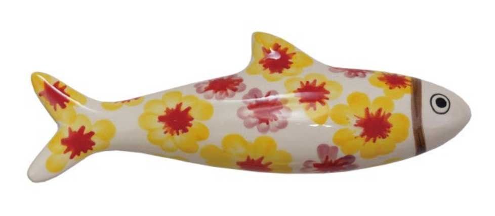 Hand-Painted Stoneware Fish Wall Décor, 4 Styles