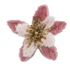 Faux Fur Poinsettia Clip-on Ornament with Glitter & Beads, 3 Colors