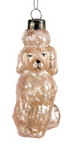 Hand-Painted Mercury Glass Vintage Reproduction Poodle Ornament, 3 Styles