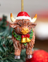 Holly Homestead Ornament Resin Highland Cow and Sheep, 3.25"