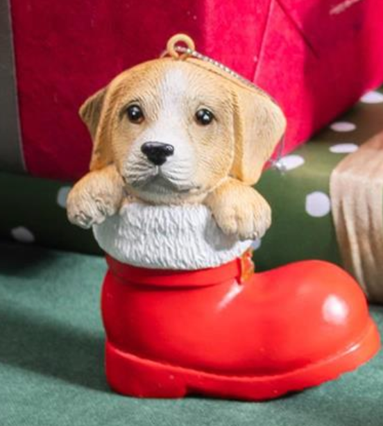 Heartfelt Cheer Resin Dog in Stocking, 4"