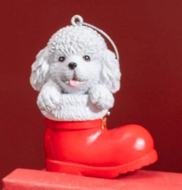 Heartfelt Cheer Resin Dog in Stocking, 4"