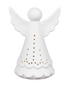 VivaStyle Playful Poinsettia LED Ceramic Angel