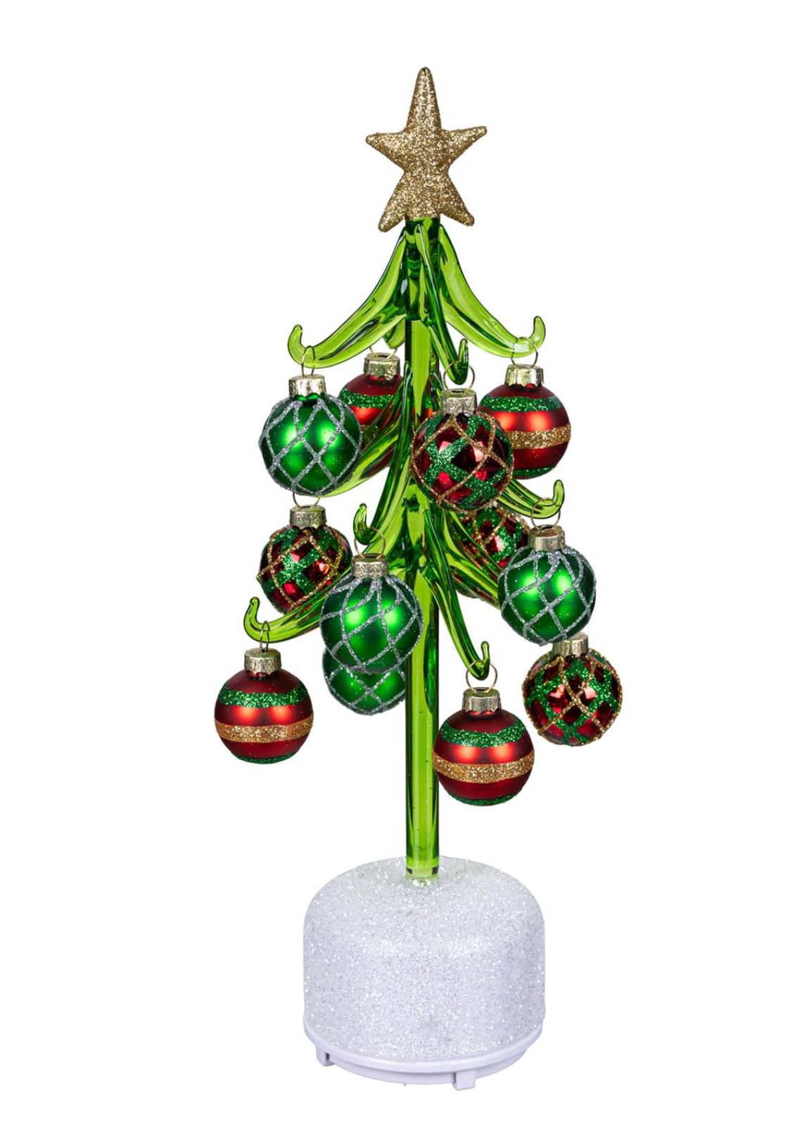Heartfelt Cheer LED Glass Tree with Ornaments