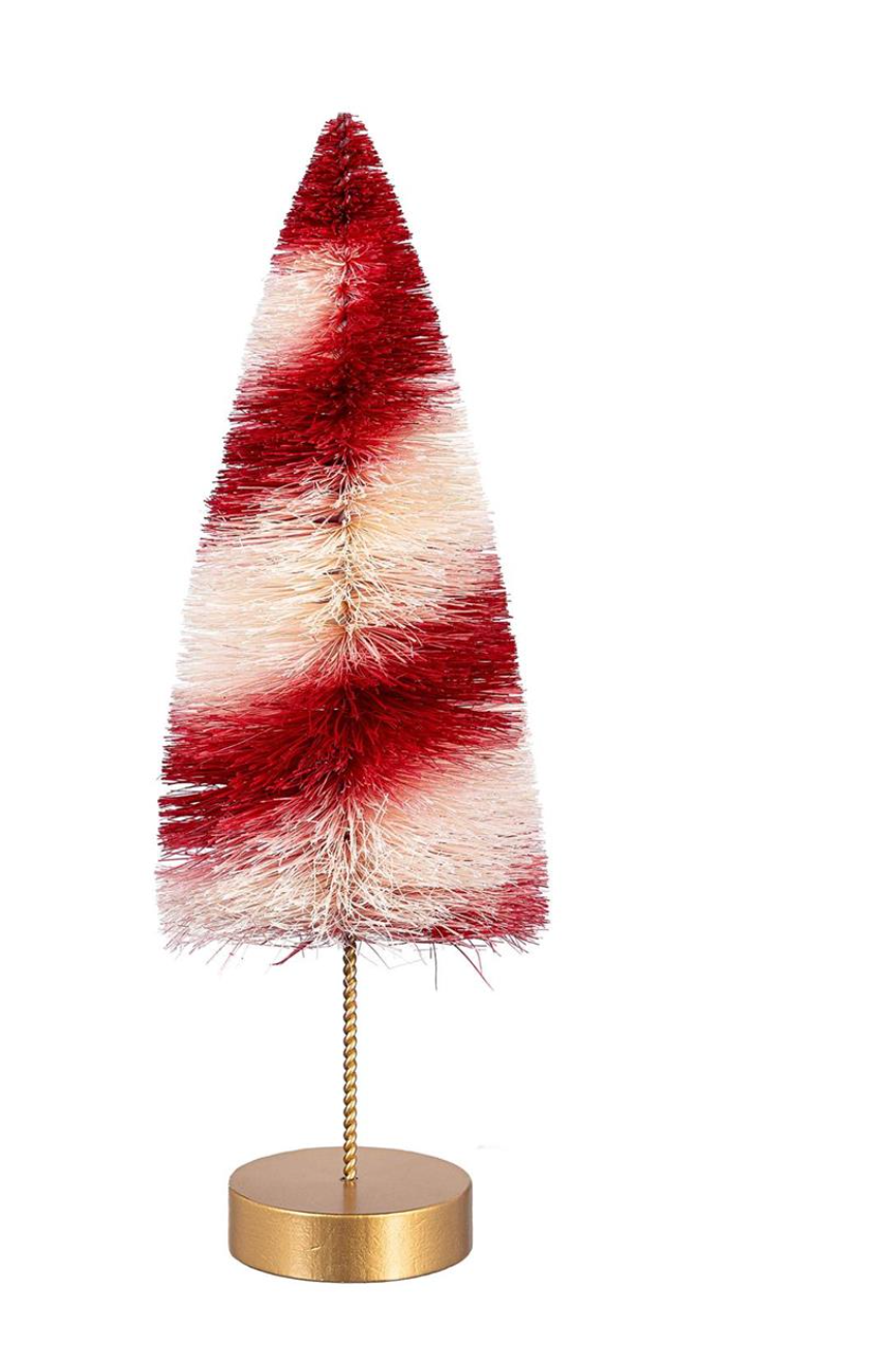 Sugar & Stripes Bright Candy Striped Bottle Brush Tree