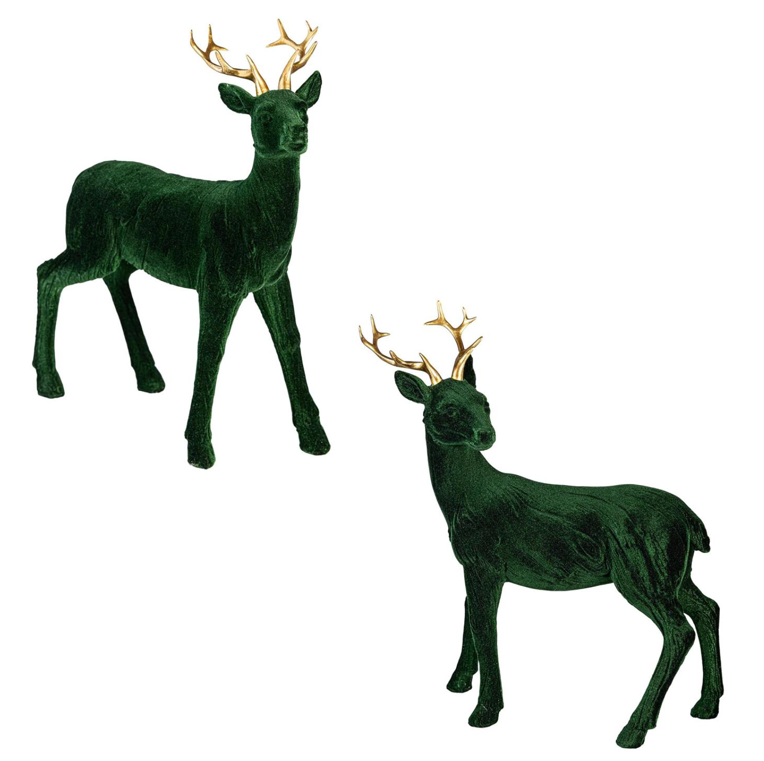 Shades of Emerald Flocked Resin Deer