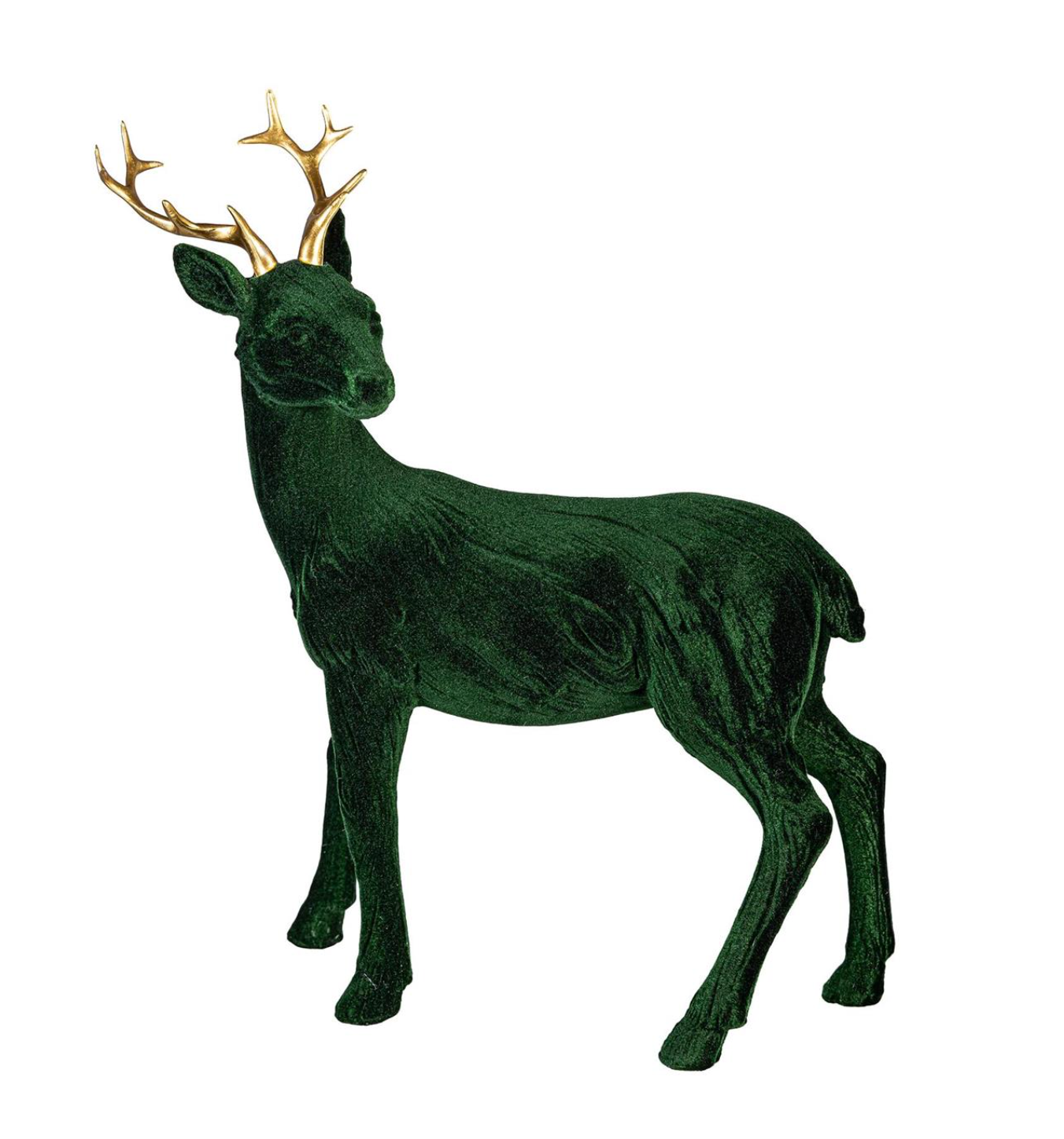 Shades of Emerald Flocked Resin Deer