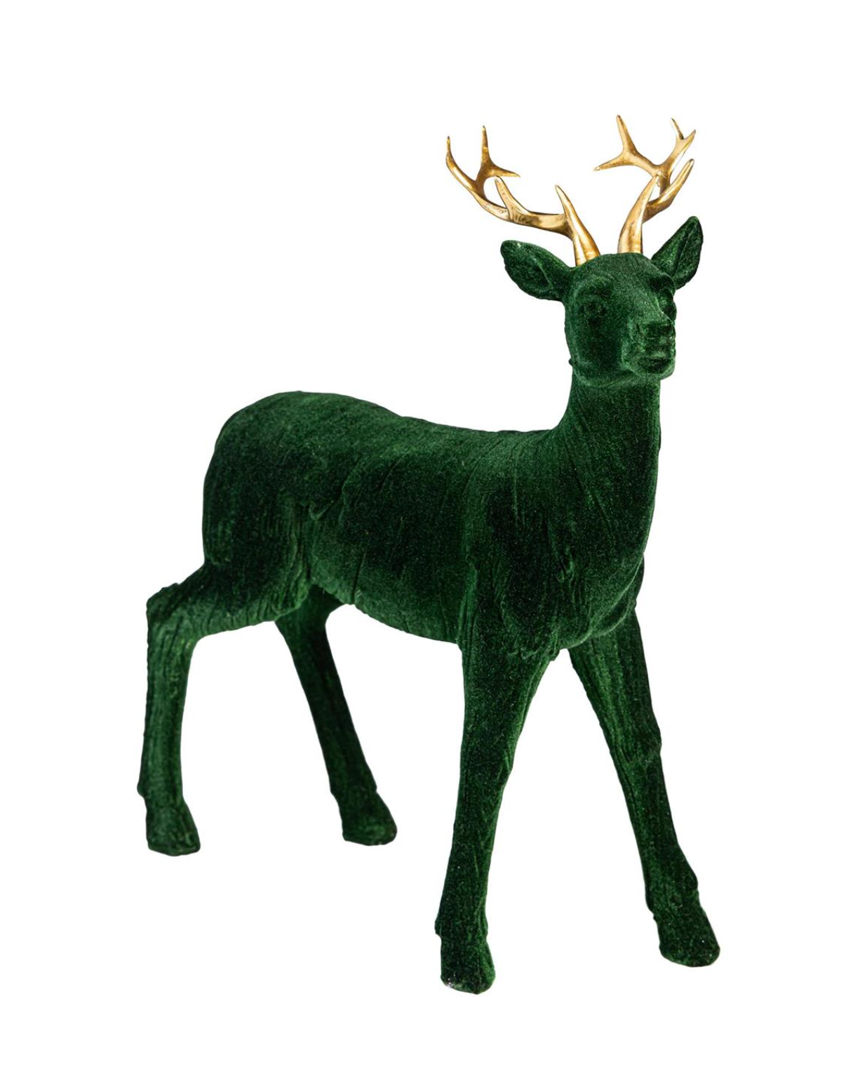 Shades of Emerald Flocked Resin Deer
