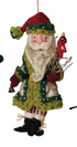 Handmade Wool Felt Santa Ornament with Beads, 4 Styles