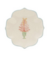 Stoneware Shaped Dish with Tree & Colored Edge, 4 Styles