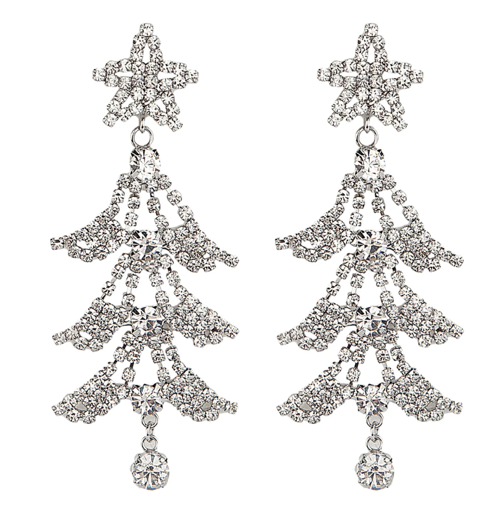 Twinkling Christmas Tree Dangle Earrings