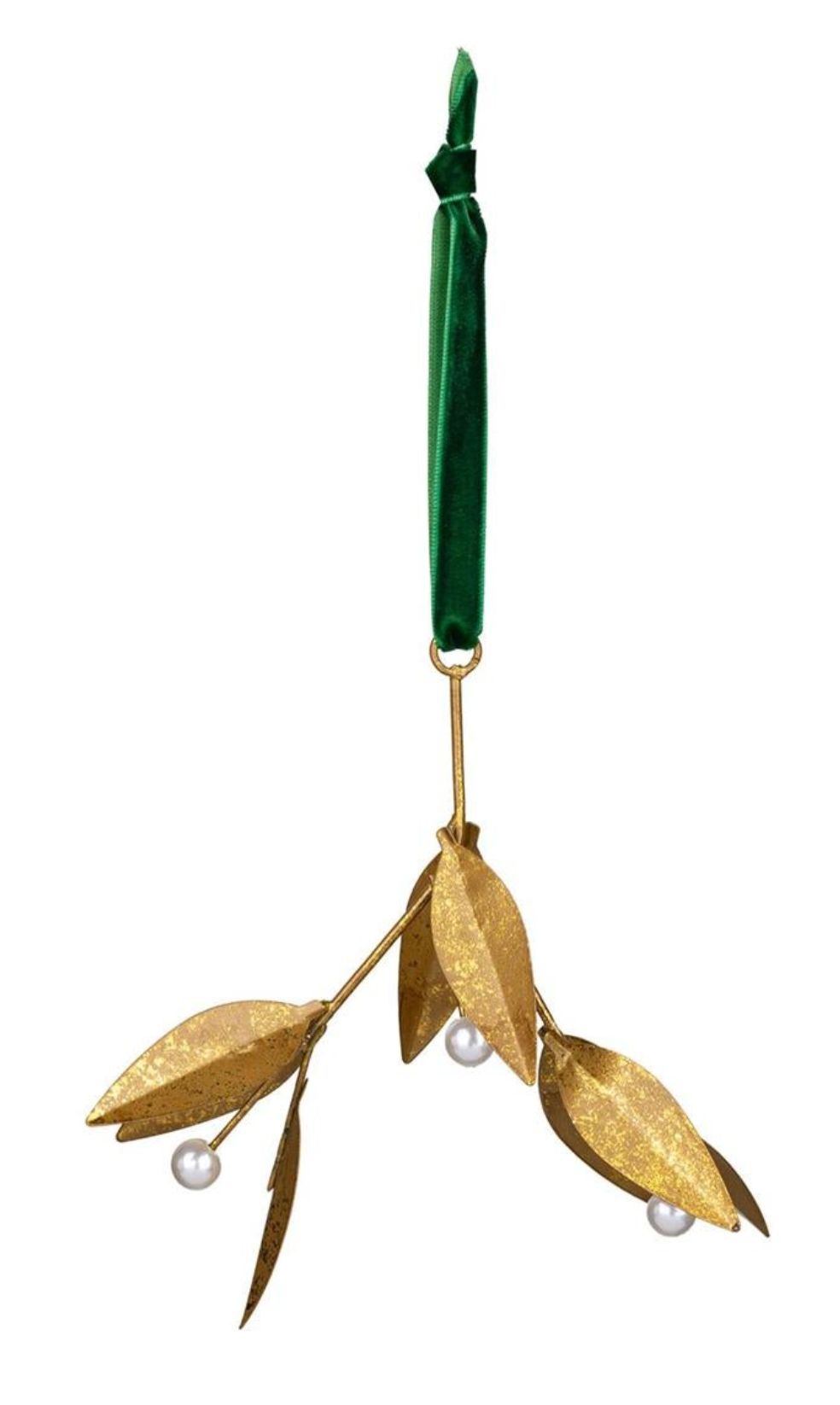 Shades of Emerald Metal Mistletoe Ornament