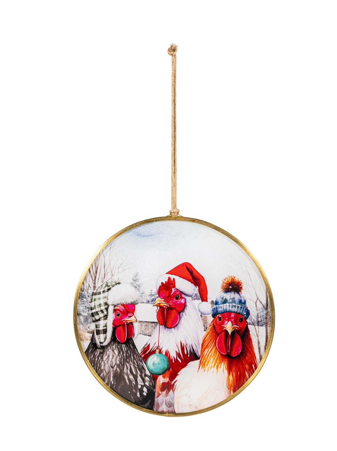 Holly Homestead Glass Farm Animals Ornament