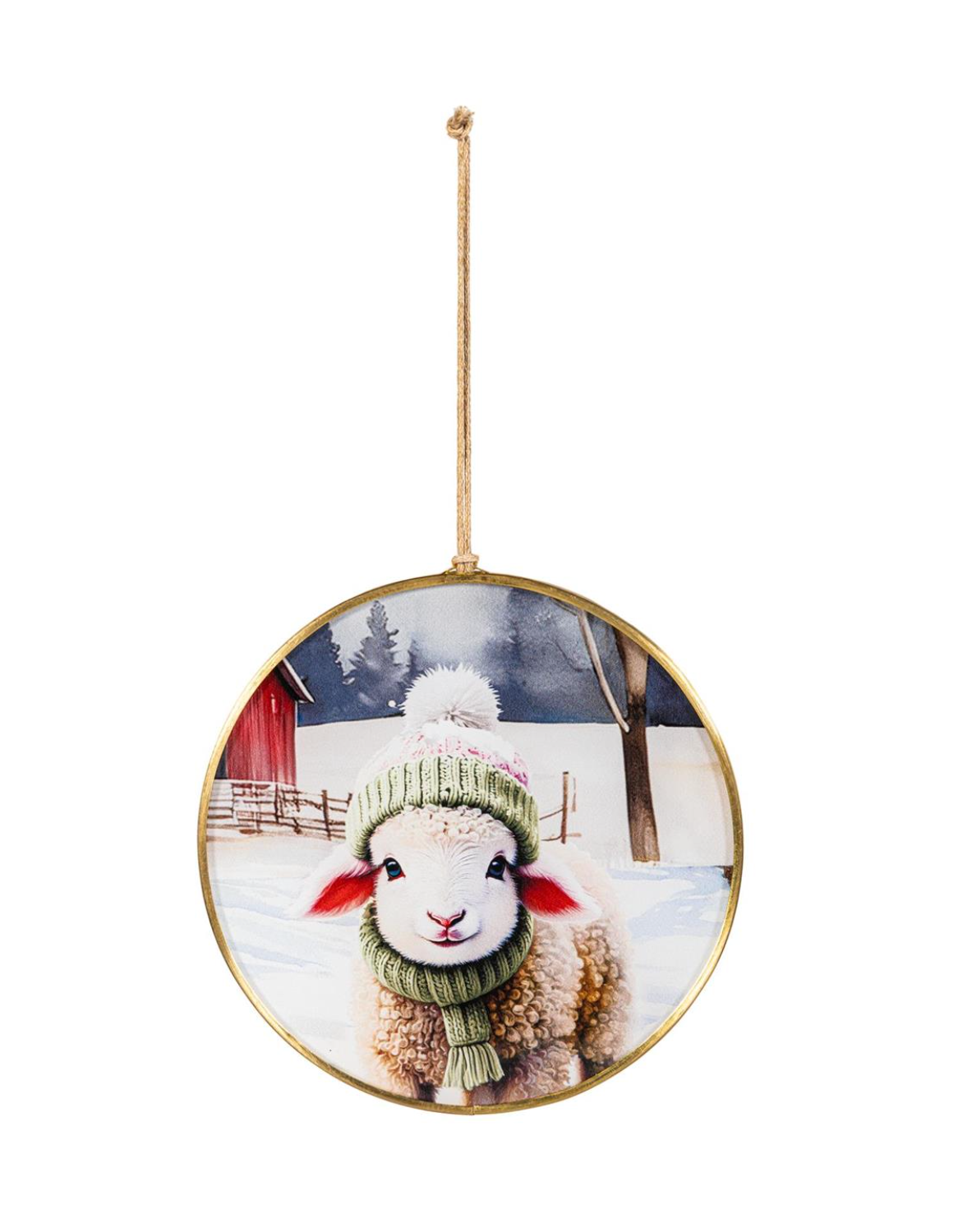 Holly Homestead Glass Farm Animals Ornament