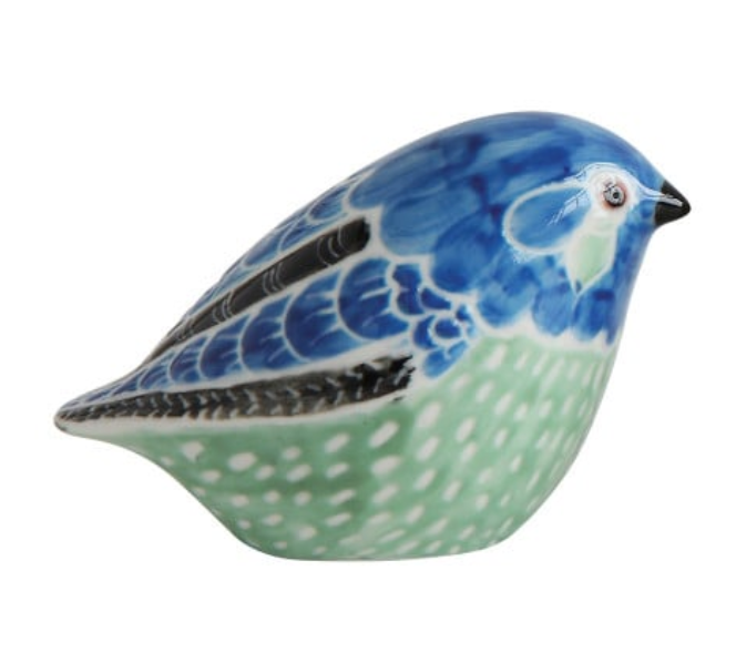 Hand-Painted Stoneware Bird, 3 Colors