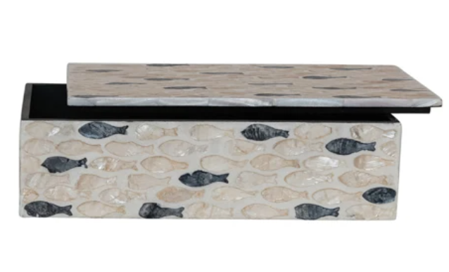 MDF & Capiz Boxes w/ Inlaid Fish