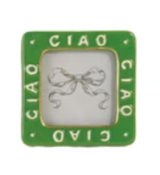Hand-Painted Embossed Stoneware Mini Photo Frame Magnet, 6 Styles