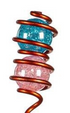 Garden Stake Copper Wire Art Glass
